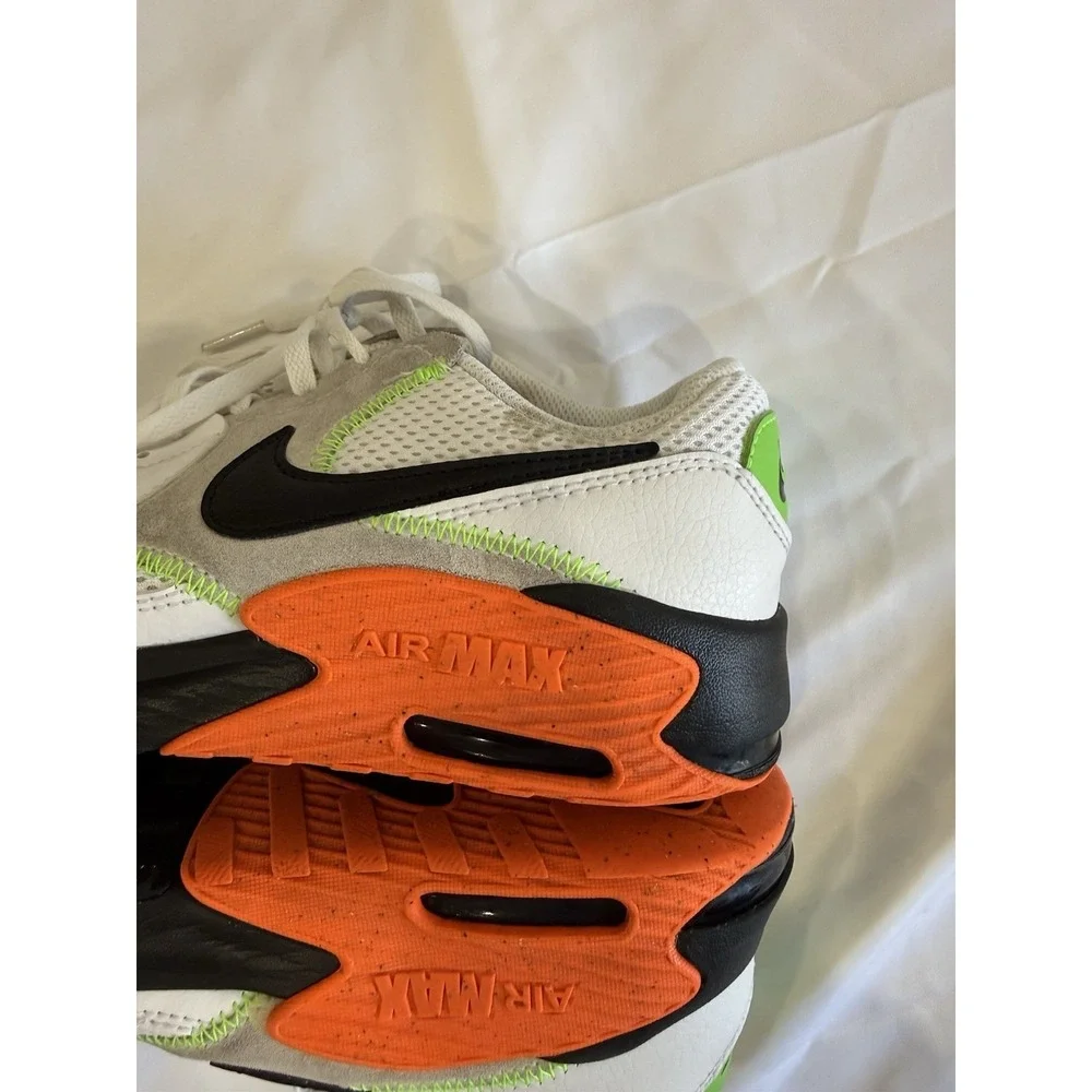 Nike Air Max Youth Size 6.5Y White Black Orange Green Running Sneakers Shoes